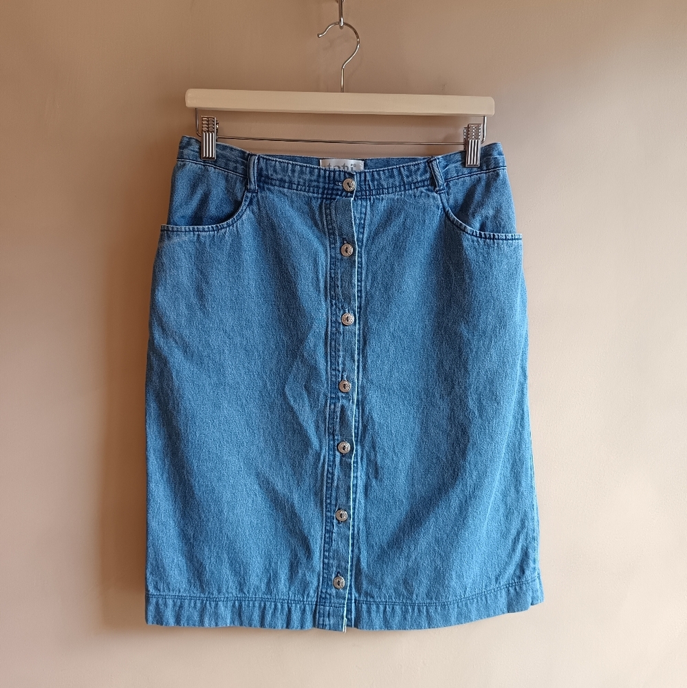 Vintage Tabi Denim Button-Front Skirt